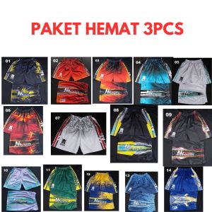PAKET ISI 3PCS  CELANA VOLI OLAHRAGA VOLI PENDEK FULL PRINTING BUAT TARKAM BAGUS BUAT PRIA DAN WANITA CELANA OLAHRAGA RANDOM di NN SPORT