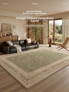 HONGLIDA | Persian Style Water-resistant Green Retro Luxury Floor Mat