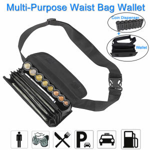 Multi Pocket Waist Bag Wallet With Euro Coin Dispenser Waiter Purse Coin Organizer For Waitress Server Cashier Change
