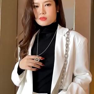 Womans Eight-pointed Star Pendant Long Necklace for Woman Gift Fashion Gold Color Sweater Chain Jewelry