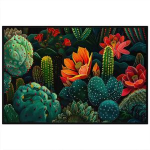 Tranh phong thủy hoa xương rồng tranh treo tường tranh dán tường sơn dầu in canvas. CGI - 525