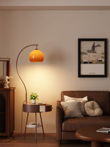 BAISHIDENG | Drawer French Retro New Chinese Style Bedside Table and Floor Lamp Combination