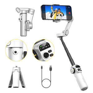 AOCHUAN Smart X2 Handheld Gimbal 3 Axis Stabilizer Built-in 20cm Extension Rod LED Display Phone Holder For iPhone Smartphone