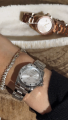 Milliot & Co Victoria Rose Gold Stainless Steel Strap Watch. 