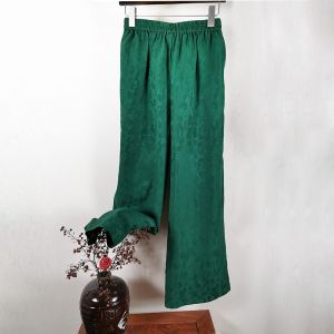 Chinese Style Hualuo Xiangyun Yarn Casual Loose Pants Female 2023 New Arrival Retro Loose 100% Mulberry Silk Drape