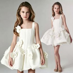 Girls Floral Dresess Kids Hostess Outfits Children Piano Performance Costumes Princess Birthday Party Gown Wedding Vestidos