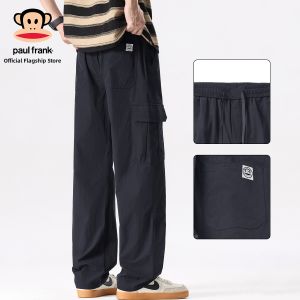 Paul Frank | Summer Cool Black Ice Silk Loose Straight Casual Pants