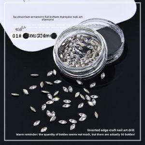 Mini Super Shiny Micro Zircon Wheat Ear Nail Art Flat Bottom Oval Zircon Stone Jewelry 5A Super Shiny Nail Diamond Assorted Shapes 50pcs