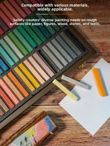 48 Colors Soft Chalk Sticks Lion Brand Sketching Chalk for Blackboard Reporting Hand Drawing Art Supplies Wax Pastels