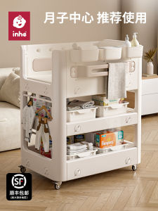 Inhe Baby Changing Table Portable Multi-Function Newborn Diapering Storage Modern Simple Style No-Cage No-Cot for Baby Care
