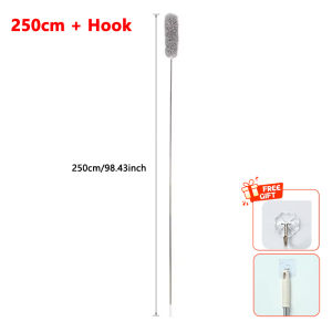 250 Cm Extended Chicken Feather Duster Extendable and Curved Ceiling Cleaning Broom Household Electrostatic Dust Collector Tools