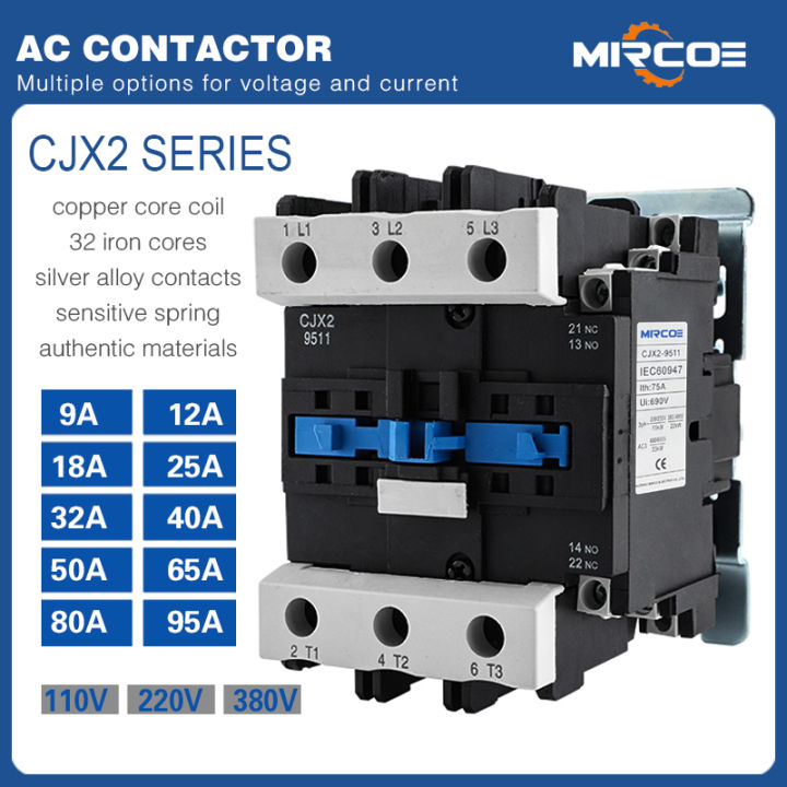 9A to 95A AC Magnetic Contactor CJX2(LC1-D) for Motor Starter ...