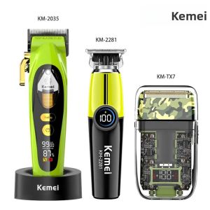 Máy Cắt Tóc Điện Mạnh Mẽ Kemei KM-2035 10W Máy Tỉa KM-2281 Máy Cạo Khô Ướt Không Dây KM-TX7 Bộ Dụng Cụ Dành Cho Nam Giới - Cắt Tỉa Râu Ria Mép Đầu