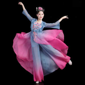 Elegant Classical Dance Performance Costume Womens Flowing Fairy Style Single Dance Outfit Zhuangzi Lip Dance Performance Suit