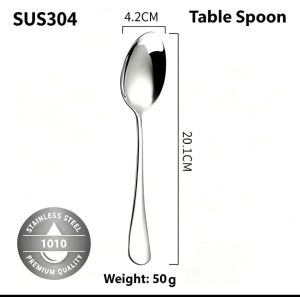 (1PCS) SUS304 Food Grade Premium Quality Stainless Steel Cutlery Set Table Spoon Table Fork