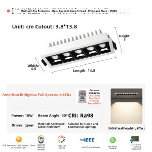 JINGYA | Embedded LED Ceiling Strip Light Anti-Glare Eye-Protection Light