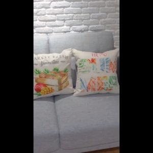 Sarung Bantal Linen Tropical Bunga Tulip/Cushion Cover Impor Murah Summer Time