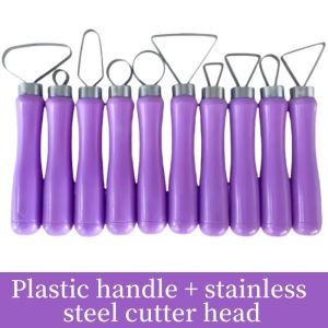 Pottery tools clay clay manual single-head repair round 10-piece stainless steel sharpening knife big head knife