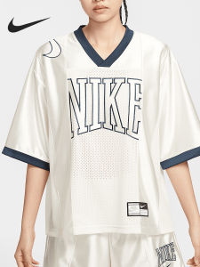 Nike | Áo Thun Nữ V-Neck In Họa Tiết MESH Thoáng Khí Cho Mùa Hè