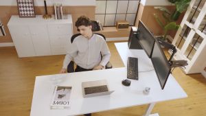 FlexiSpot E2L L-shaped Standing Desk with 160x130x70cm-Oak and 180x120x60cm-White L-Shaped Top