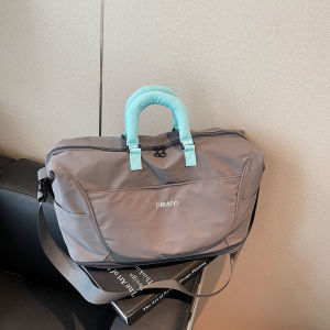 กระเป๋าเดินทางแบบพับได้สำหรับผู้ชายและผู้หญิง ความจุขนาดใหญ่ กระเป๋าใส่รองเท้าออกกำลังกาย กระเป๋าเดินทางแบบแยกชั้น กระเป๋าถือหนัง PU สำหรับเยาวชน