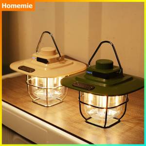 Premium LED Camping Lantern Stepless Dimming Portable Emergency Light Waterproof IPX4 Rechargeable Lantern with Type-C Port 50H Runtime & Stepless Dimming Outdoor Light for Hiking Camp Travel for Home