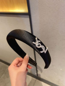 Fashionable Water Diamond Letter Hairband Womens Elegant Trendy Headwear Hair Accessories Fresh out Korean Style Satin