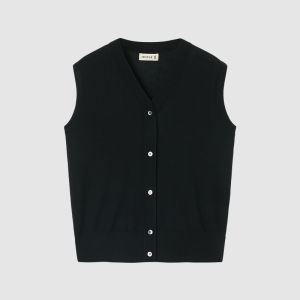 ICICLE | Wool Silk Blend Sleeveless Knit Cardigan