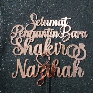 Personalized Artcard Mirror Cake Topper