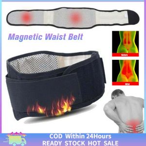 [Fast Delivery] Self-Heating Lumbar Waist Protection Belt Black Adjustable Magnetic Therapy Belt Pain And Stress Relief