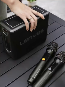 LENYES S861 150W KTV RGB LED Light Wireless Speaker + Microphone Karaoke Bluetooth 5.0 Portable High Power