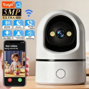 Camera An Ninh WiFi Tuya 5MP HD Với Tầm Nhìn Ban Đêm Màu Sắc Và Chức Năng Theo Dõi Tự Động Xoay 360 Độ Gọi Một Chạm Âm Thanh Hai Chiều Camera PT Trong Nhà