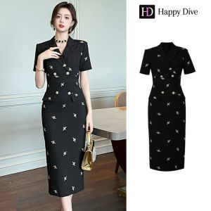 Happy Diva เดรสผู้หญิง เดรสสีดำ เดรสสูท เดรสทำงาน เดรสไฮโซ เดรสวินเทจ เดรสออกงาน เดรสปาร์ตี้ ชุดราตรี 51009