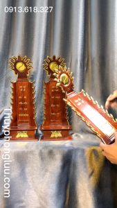 Linh vị thờ hỏa long khắc chữ gỗ hương rát vàng