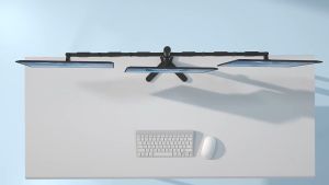 XJT91-H500 3 จอ หนีบโต๊ะ รองรับ 17-32 ปรังยืดหด ซ้ายขวา ก้มเงย หมุนจอ คุณประสบการณ์