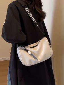 New womens crossbody bag casual and versatile popular small bag large capacity nylon canvas pillow bag wide shoulder strap fashionable canvas bag