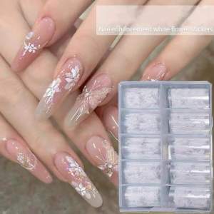 Set foil hoa bứm trắng 10 cuộn dán móng tay nail cuộn dài nhiều mẫu