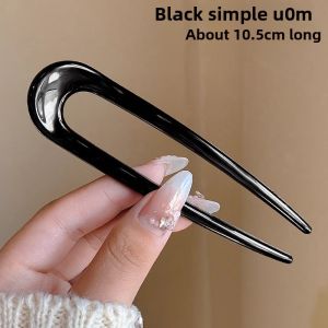 Elegant U-Shaped Hairpin Traditional Chinese Style Bun Hair Accessory Acetate Hair Clip for Women Hanfu Ancient Chinese Fashion