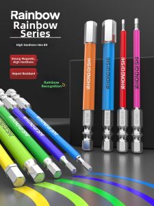 HONGQISHI | Magnetic Rainbow Hex Bit Set