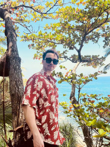 Jiaxun | Hawaiian Leaf Printed Thin Loose Casual Short Sleeve Shirt