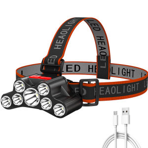 Outdoor Headlamp with 7 LED Lights USB Rechargeable Perfect for Hiking and Camping Adventures