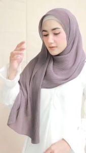 Pashmina Plisket Full Valina Tanpa Garis Tengah Premium Ceruty Baby Doll By Kalishaofficial