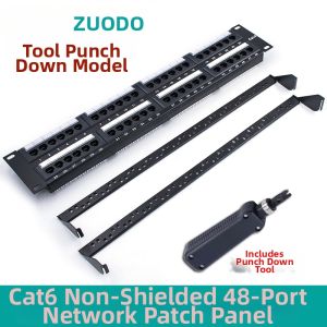 ZUOBO | RJ45 Patch Panel 19-inch Rack Mount Unshielded Direct-through Network and Phone Connection
