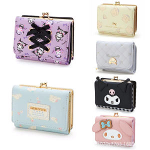 ULEEK  Sanrio Wallet Keychains Hello Kitty Pocketbook My Melody Card Bag Kuromi PU Leather Backpack Cinnamoroll Card Bag