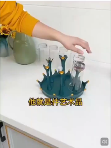 OHHDEER Rak Pengering Cawan Berputar 5/9 Slot 360° | 360° Rotating Cup Drying Rack Holder 5/9 Cups