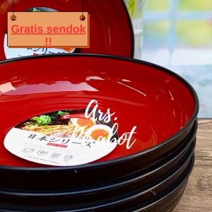 5Pcs Mangkuk kuah ramen bulat cekung besar 20cm serbaguna
