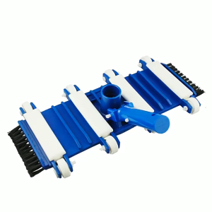 Flexible Vacuum Head Metal Handle Stainless Steel Wheel Axles with side and bottom bristles for swimming pool vacuum