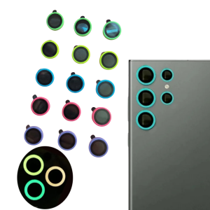 Luminous Color Lens Ring Tempered Glass Camera Protection For Samsung Galaxy S25 S24 S23 Ultra Plus FE Camera Anti-Scratch Cap