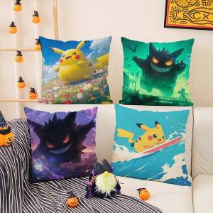 Bandai | Pokemon Togepi Anime Plush Pillow Cover Soft Short Plush Cushion Cover For Sofa Bedroom Living Room Home Decor Gift