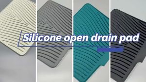 Premium Heat-Resistant Drip Tray - Dish Drying Mat with Drain for Kitchen Sink Organization - 2 Sizes 4 Colors